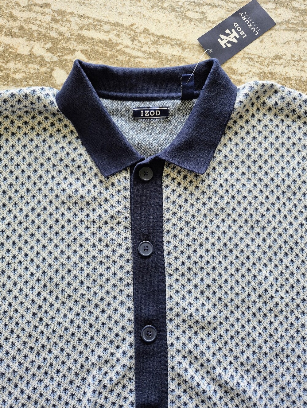 Izod Men's Button Up Shirt Sleeve Sweater Shirt New Size Large
